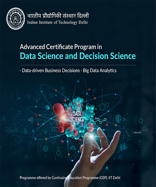 IIT Delhi New course in DATA Science & Decision science, Masters in Public  Policy without GATE 